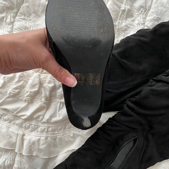 - Journee Over Knee Suede Boots - Picture 7 of 7